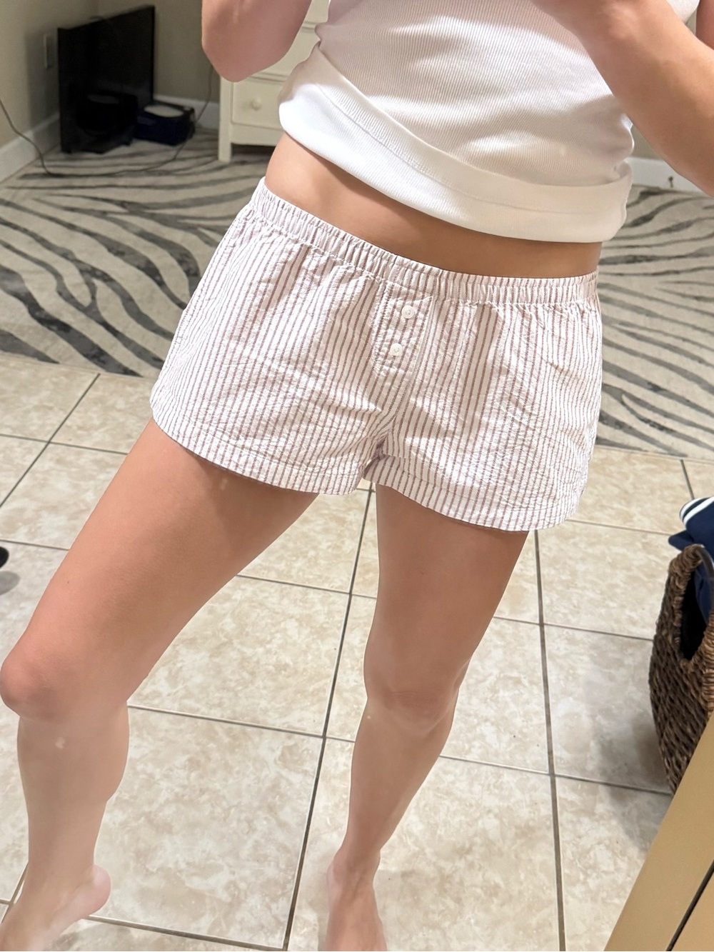 Brandy Melville Red & White Mini Shorts